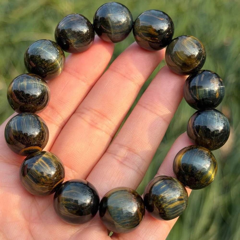 16mm chunky stretchable cat's eye‎ flashy pietersite bracelet 1173